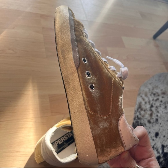 Golden Goose Deluxe Brand Superstar Gold Velvet Size 38 - Picture 8 of 14